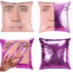 Magical Nicolas Cage Cushion Cover with Sequins Super Shining Reversible Color Changing Pillow Cover 40x40cm Home Car Decoraion 2
