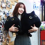 Black Cat Plush Toy Soft Kawaii Plushie Anime Pillows Lovely Cartoon Animal Stuffed Doll Girls Valentine Day Gifts Ornaments 4