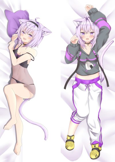2022 Anime VTuber Nekomata Okayu Dakimakura 2WAY Hugging Body Pillow Case Cosplay Japanese Otaku Pillow Cushion Cover Xmas Gifts 1