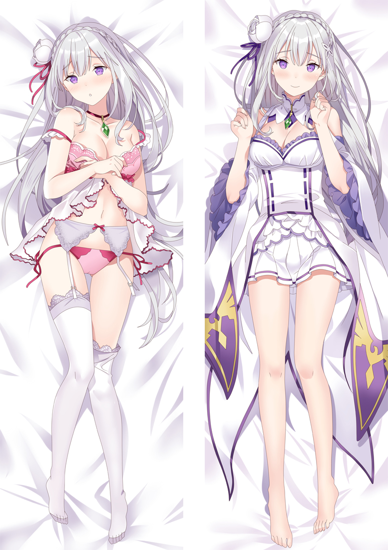 Re:Zero Starting Life in Another World Emilia Anime Dakimakura Body Pillow  Cover - Custom Body Pillow